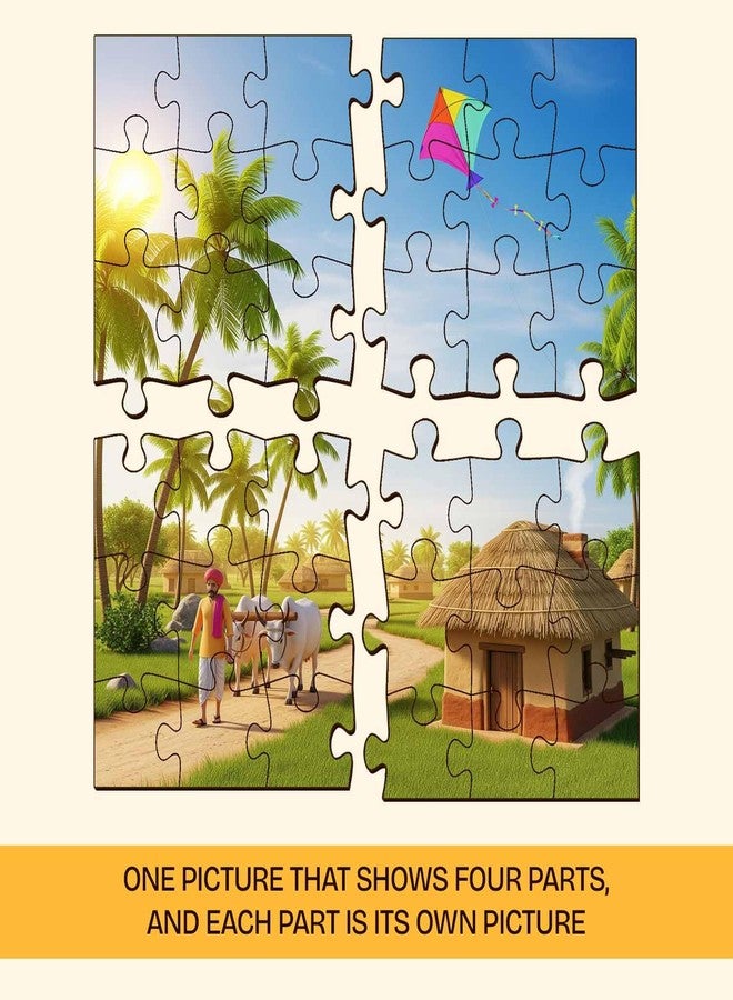 Gachwala أحجية غاتشوالا للمناظر الطبيعية للأطفال - مجموعة أحجية 4 في 1 | لعبة تعليمية لتنمية القدرات الذهنية | لعبة تعليمية مبكرة للأولاد والبنات - Image 4